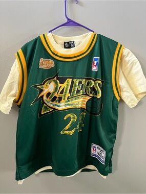 24ers Green & Yellow Basketball Jersey - Brand Size S